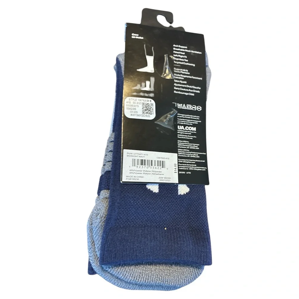 Under Armour Men's Blue Crew cushioned Socks 7-8.5